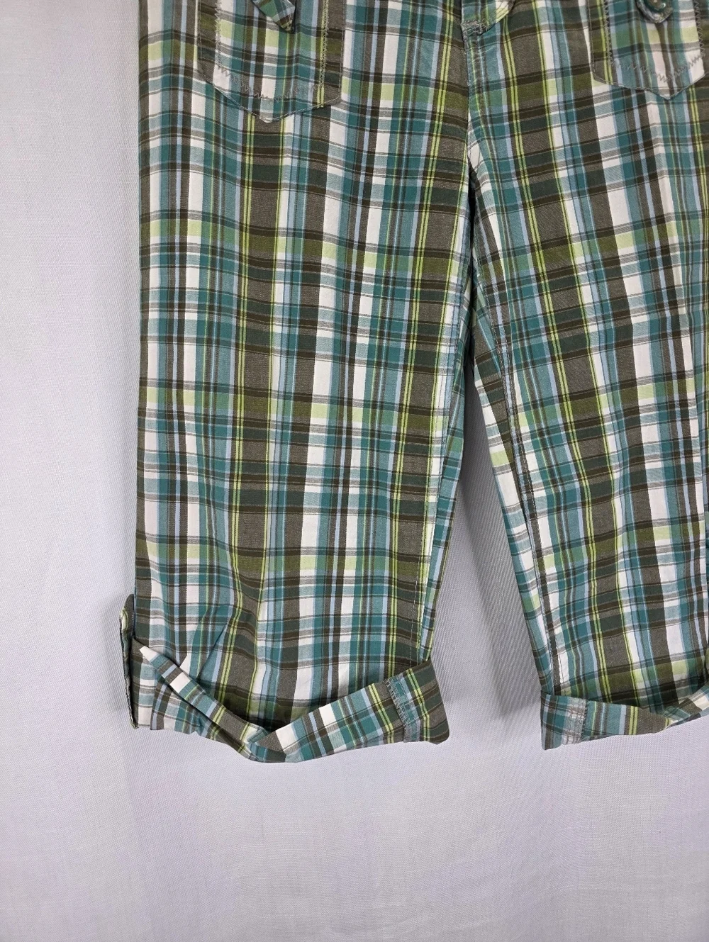 Rewind Y2K 00s Low Rise  Preppy Bermuda Shorts Multicolor Plaid Size 9‎ Juniors